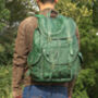 Military Style Genuine Leather Backpack In Brown, thumbnail 5 of 12
