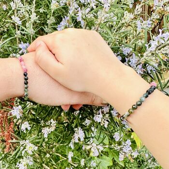 Watermelon Tourmaline 'Mummy And Me' Gemstone Bracelet Set, 2 of 4