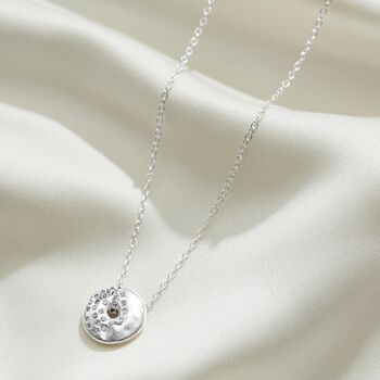 Moon Phase Necklace With Diamonds In Sterling Silver, 12 of 12