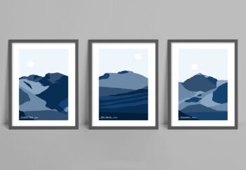 The Three Peaks Challenge Minimalist Art Prints, 2 of 6