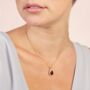 Garnet 18k Gold Plated Pear Drop Necklace, thumbnail 2 of 4