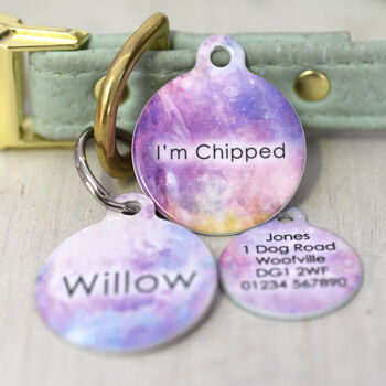 Personalised Dog ID Name Tag Pastel Universe, 7 of 7