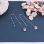 Alexandrite Pink Cz Dot Threader Earrings, thumbnail 6 of 10