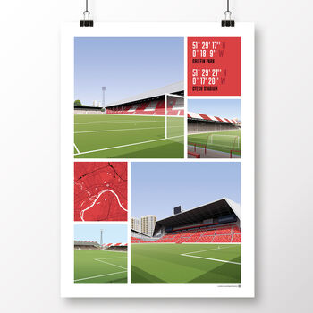 Brentford Views Of Griffin Park And Gtech Stadium Print, 2 of 7