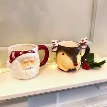 Ceramic Christmas Reindeer Shaped Mug, 8 of 8
