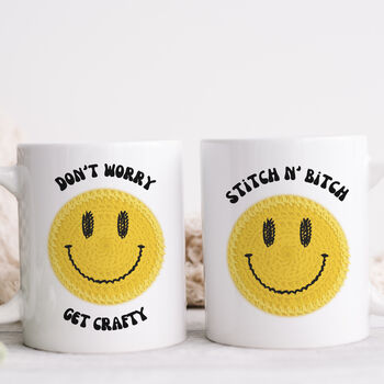 Crafty Crochet 'Smiley Slogans' Mug, 4 of 6