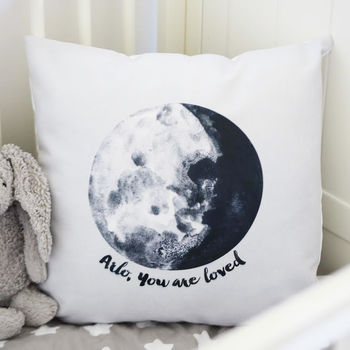 Personalised You Are Loved Moon Cushion, 2 of 4