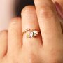 Adjustable Opal Ladybird Ring In Gold, thumbnail 2 of 4
