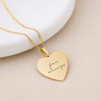 Personalised Solid 9ct Gold Heart Disc Pendant Necklace, 3 of 10