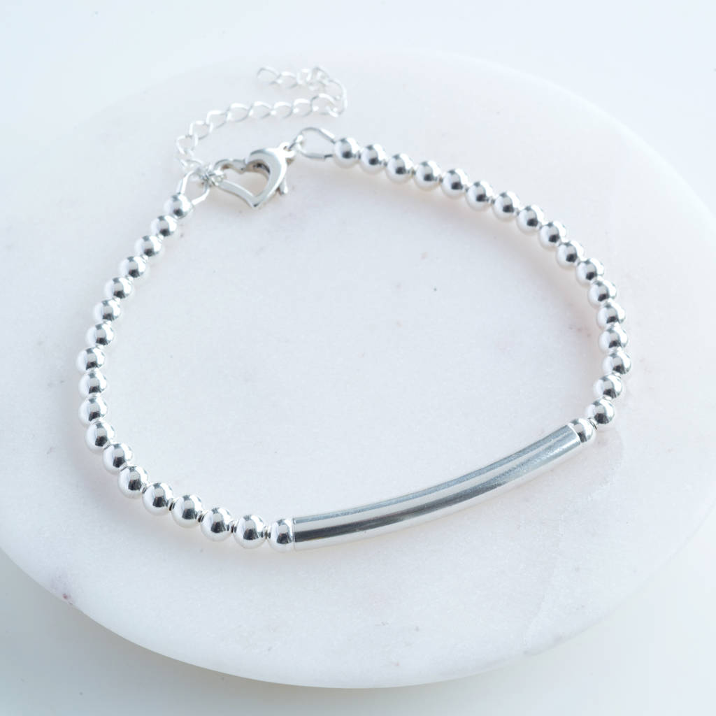 Personalised Silver Heart Clasp Bracelet By Oh So Cherished