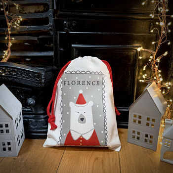 Personalised Christmas Eve Polar Bear Santa Sack, 5 of 6