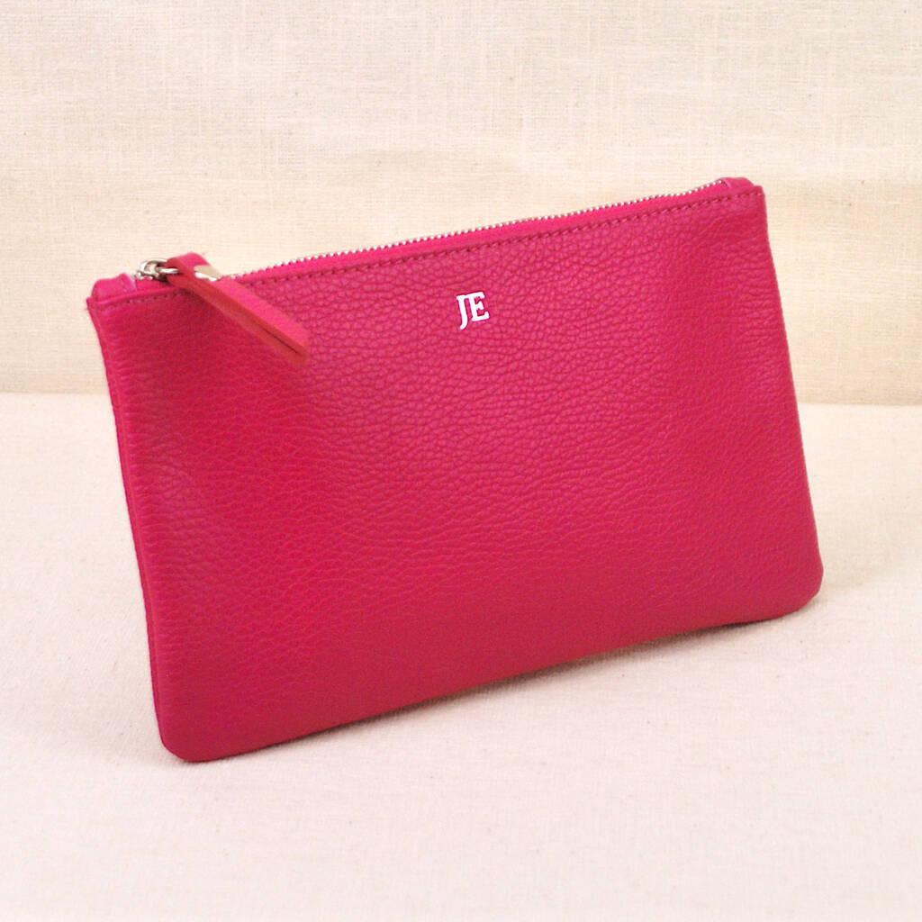 Personalised Monogram Small Leather Clutch Bag By Penelopetom ...