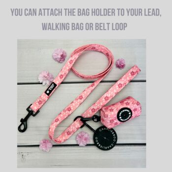 Pink Floral Dog Poo Bag Holder, 4 of 5