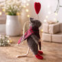 Felt Mouse With Scarf And Personalised Heart, thumbnail 3 of 3