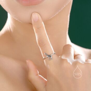 Sterling Silver Cute Little Giraffe Ring, 2 of 12