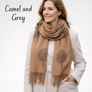 Cashmere Mulberry Tree Of Life Print Scarf, 2 of 12