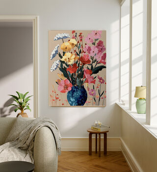 Pink Flower Vase Portrait Art Print, 2 of 4