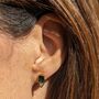 Emerald Geometric Stud Earrings Gold Plated, thumbnail 4 of 6