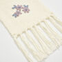 Forget Me Not Knitted Cream Scarf, thumbnail 5 of 6