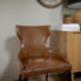Vintage Faux Brown Leather Dining Chair, thumbnail 4 of 12