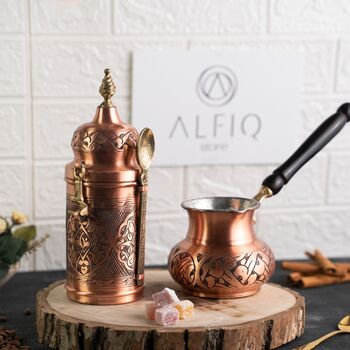 Handmade Copper Coffee Making Set – Solid Copper Pot And Jar Set, 5 of 5