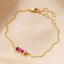 Ruby Birthstone 40th Wedding Anniversary Bracelet In Gold Vermeil, thumbnail 2 of 5