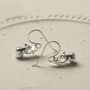 Sterling Silver Mouse And Cheese Dangly Earrings, thumbnail 4 of 5
