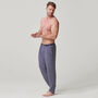 Men's Bamboo Pyjama Trousers Grey Marl And Navy Stripe, thumbnail 2 of 3