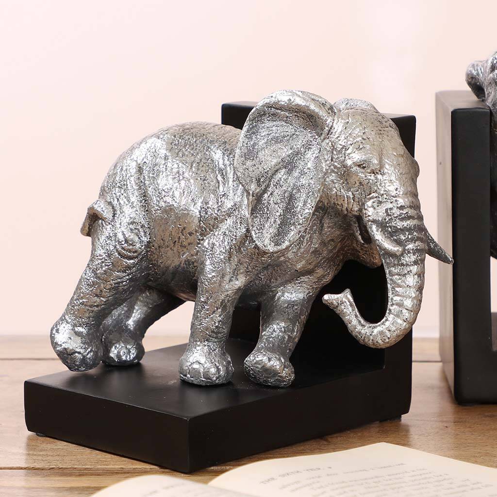 Exotic Silver Elephant Bookends By Dibor | notonthehighstreet.com