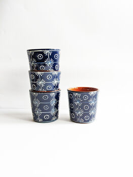 Handpainted Royal Daisy Espresso Cup, 3 of 10