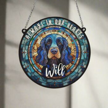 Working Cocker Spaniel Black Memorial Suncatcher, 4 of 6