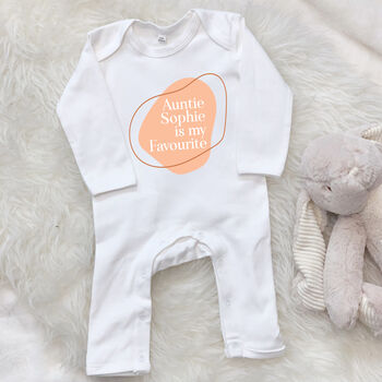 Favourite Auntie Personalised Baby Grow Abstract, 7 of 8