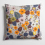 Nasturtium Floral Linen Square Cushion, thumbnail 1 of 3