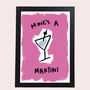 Martini Illustrated Cocktail Print, thumbnail 3 of 4