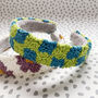 Green And Blue Chequered Girl's Headband, thumbnail 3 of 3