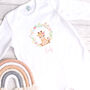 Personalised Giraffe Baby Girl Footless Babygrow, thumbnail 3 of 3