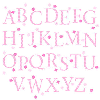 Pink Polka Alphabet Wall Stickers Upper And Lower Case, 5 of 7