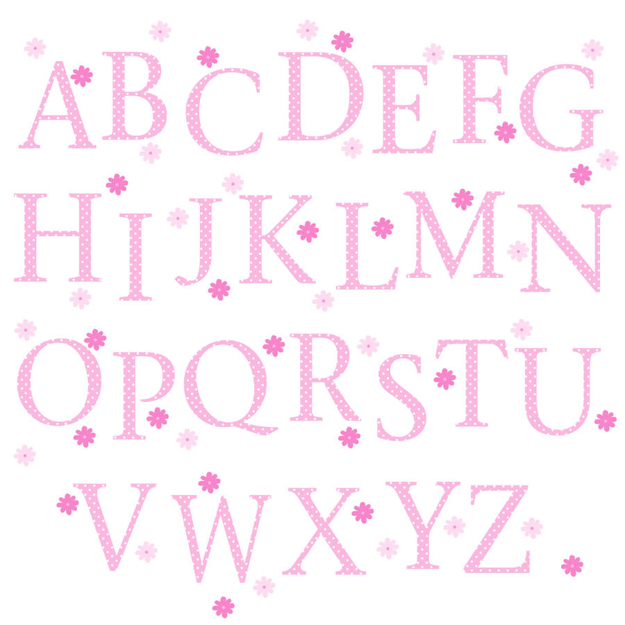 pink polka alphabet wall stickers upper and lower case by kidscapes ...