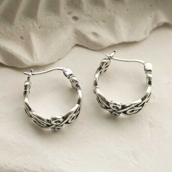Sterling Silver Celtic Knot Hoops, 7 of 9