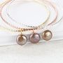 Metal Bangle With Freshwater Pearl Charm, thumbnail 8 of 10