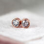 Grey Diamond Stud Earrings In Rose Gold, thumbnail 1 of 10