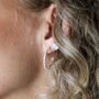 Large Sterling Silver Cz Hoop Earrings, thumbnail 7 of 11