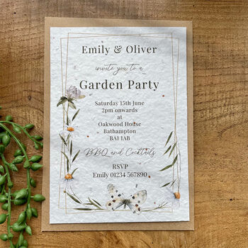 Wild Flower Invitations Plain Or Plantable Card, 4 of 5