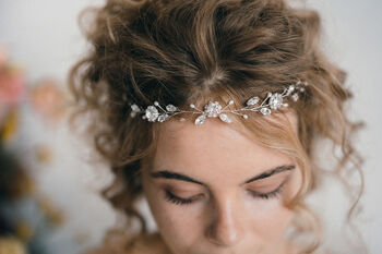 Crystal And Pearl Delicate Wedding Hair Vine Thea, 3 of 10