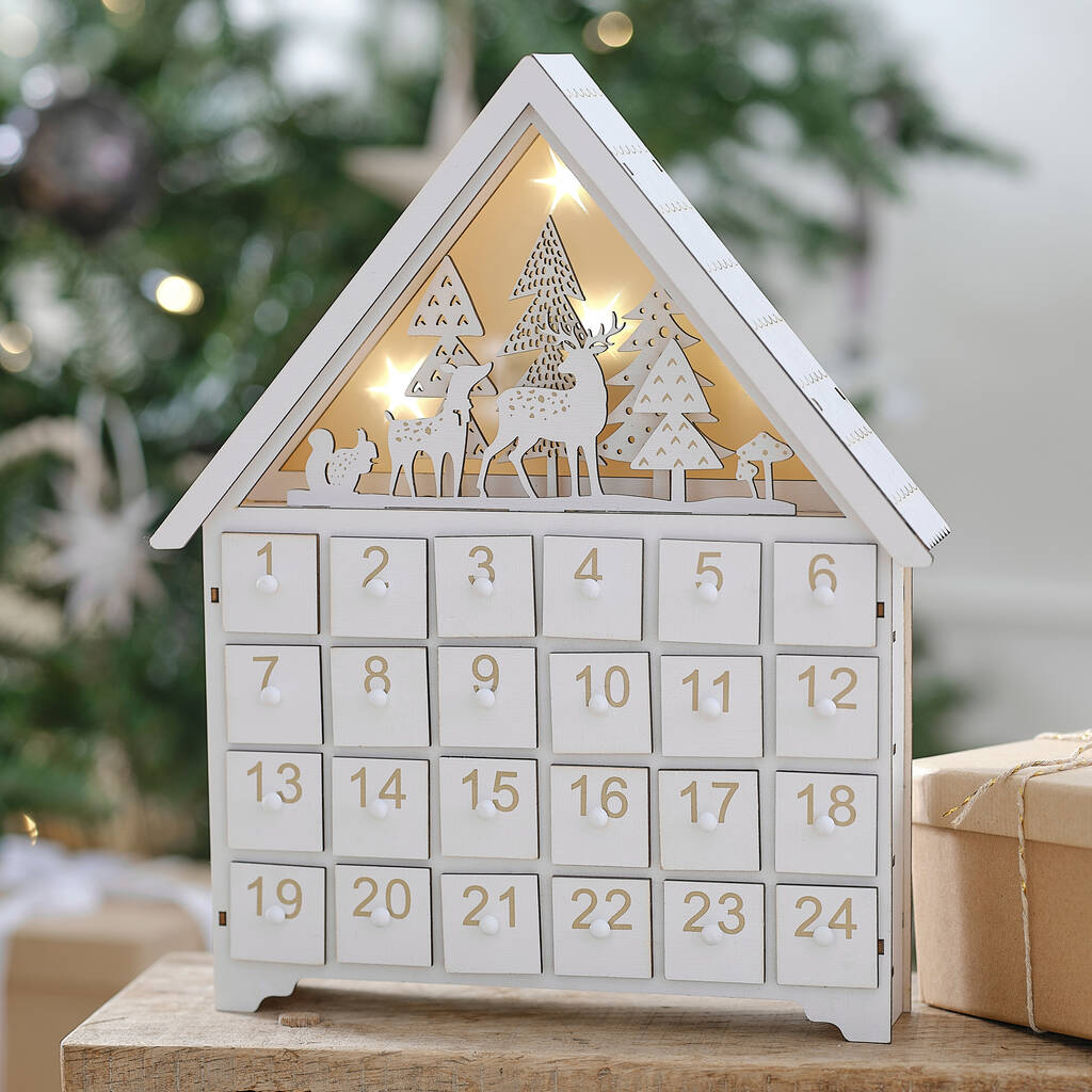 Wooden Light Up Christmas Advent Calendar By Ginger Ray