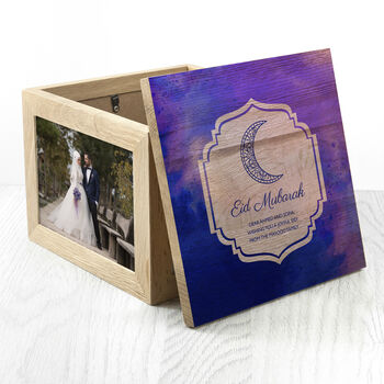 Personalised Eid Mubarak Photo Cube Keepsake Box, 6 of 12