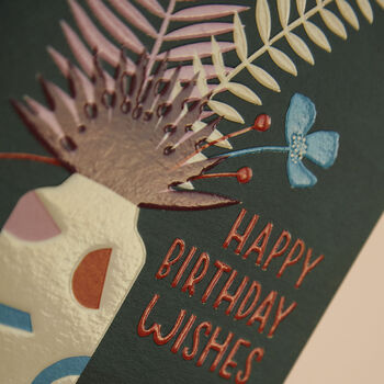 'Happy Birthday Wishes' Floral Birthday Card, 2 of 2