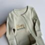 Safari Personalised Baby Zip Sleepsuit Personalised Gift, thumbnail 1 of 5