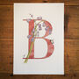 B Is For Bluebells Initial Print, Personalised, thumbnail 3 of 5