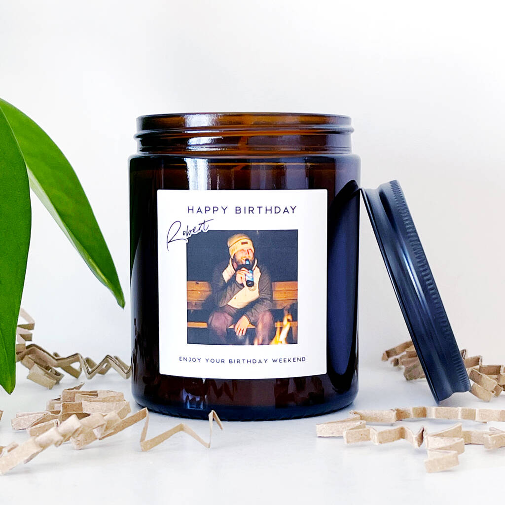 Personalised Photo Birthday Soy Wax Candle Gift Choice Of Fragrance, 1 of 10